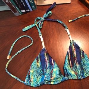Vix Blue Green Multi-Color Triangle Bikini Top